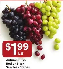 Food 4 Less Autumn Crisp, Red or Black Seedless Grapes offer