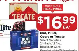 Food 4 Less Bud, Miller, Coors or Tecate offer