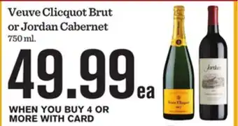 Mariano's Veuve Clicquot Brut or Jordan Cabernet offer