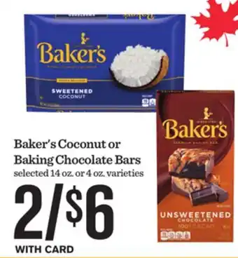 Mariano's Baker's Coconut or Baking Chocolate Bars offer