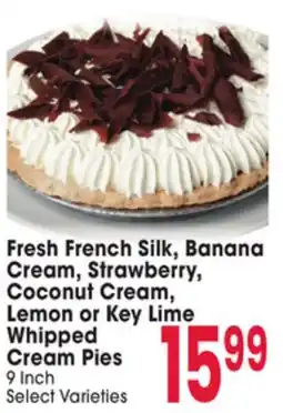Jewel-Osco Fresh French Silk, Banana Cream, Strawberry, Coconut Cream, Lemon or Key Lime Whipped Cream Pies offer