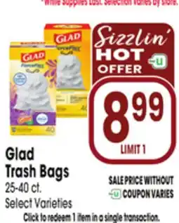 Jewel-Osco Glad Trash Bags offer