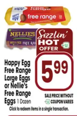 Jewel-Osco Happy Egg Free Range Large Eggs or Nellie's Free Range Eggs offer