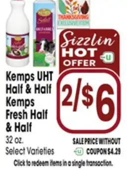Jewel-Osco Kemps UHT Half & Half Kemps Fresh Half & Half offer