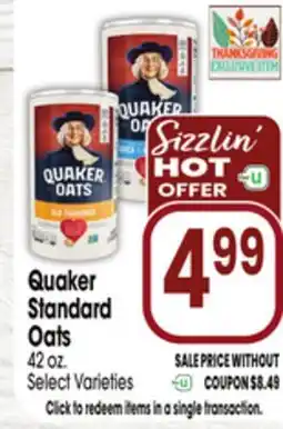 Jewel-Osco Quaker Standard Oats offer
