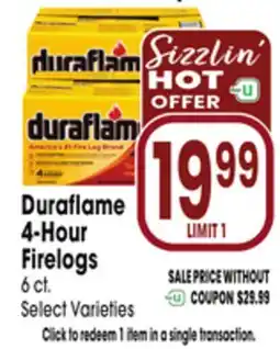 Jewel-Osco Duraflame 4-Hour Firelogs offer