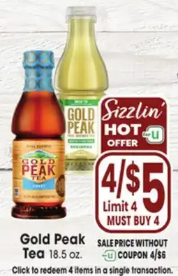 Jewel-Osco Gold Peak Tea offer