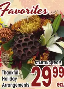 Jewel-Osco Thankful Holiday Arrangements offer