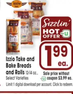 Jewel-Osco Izzio Take and Bake Breads offer