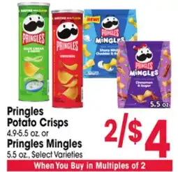 Jewel-Osco Pringles Potato Crisps 4.9-5.5 oz. or Pringles Mingles 5.5 oz offer