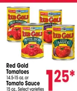 Jewel-Osco Red Gold Tomatoes 14.5-15 oz. or Tomato Sauce 15 oz offer