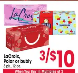 Jewel-Osco LaCroix, Polar or bubly offer