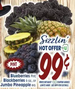 Jewel-Osco Blueberries Pint, Blackberries 6 oz., or Jumbo Pineapple ea offer