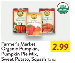 Fresh Thyme Farmer's Market Organic Pumpkin, Pumpkin Pie Mix, Sweet Potato, Squash offer