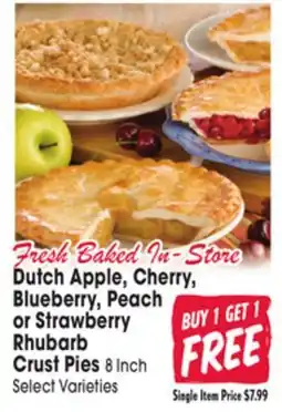 Jewel-Osco Dutch Apple, Cherry, Blueberry, Peach or Strawberry Rhubarb Crust Pies offer