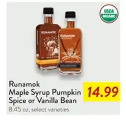 Fresh Thyme Runamok Maple Syrup Pumpkin Spice or Vanilla Bean offer