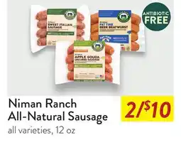 Fresh Thyme Niman Ranch All-Natural Sausage offer
