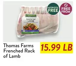 Fresh Thyme Thomas Farms Frenched Rack of Lamb offer