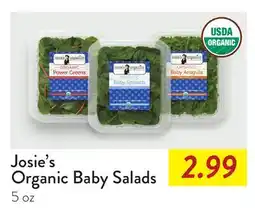 Fresh Thyme Josie's Organic Baby Salads offer