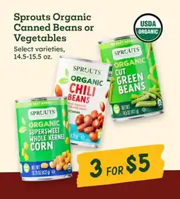 Sprouts Farmers Market Sprouts Organic Canned Beans or Vegetables offer