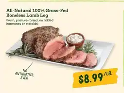 Sprouts Farmers Market All-Natural 100% Grass-Fed Boneless Lamb Leg offer