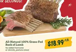 Sprouts Farmers Market All-Natural 100% Grass-Fed Rack of Lamb offer