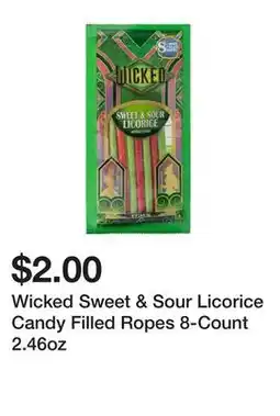 Five Below Wicked Sweet & Sour Licorice Candy Filled Ropes 8-Count 2.46oz offer