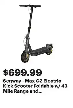 Best Buy Segway - Max G2 Electric Kick Scooter Foldable w/ 43 Mile Range and 22 MPH Max Speed - Black offer