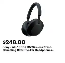 Best Buy Sony - WH-1000XM5 Wireless Noise-Canceling Over-the-Ear Headphones - Black offer