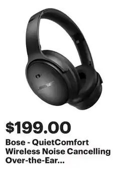 Best Buy Bose - QuietComfort Wireless Noise Cancelling Over-the-Ear Bluetooth Headphones - Black offer
