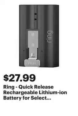Best Buy Ring - Quick Release Rechargeable Lithium-ion Battery for Select Devices offer