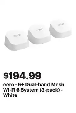 Best Buy eero - 6+ Dual-band Mesh Wi-Fi 6 System (3-pack) - White offer