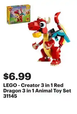 Best Buy LEGO - Creator 3 in 1 Red Dragon 3 in 1 Animal Toy Set 31145 offer