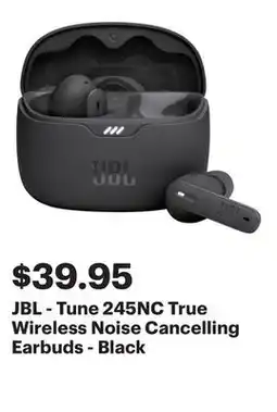 Best Buy JBL - Tune 245NC True Wireless Noise Cancelling Earbuds - Black offer