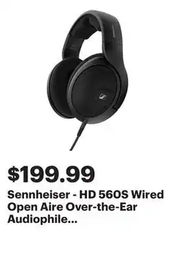 Best Buy Sennheiser - HD 560S Wired Open Aire Over-the-Ear Audiophile Headphones - Black offer