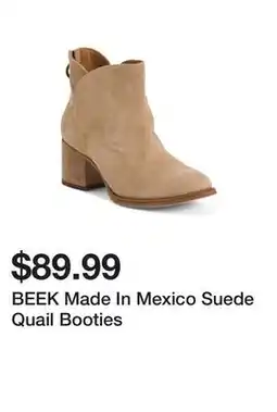 Marshalls BEEK Made In Mexico Suede Quail Booties offer