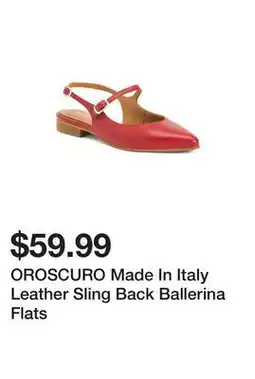 Marshalls OROSCURO Made In Italy Leather Sling Back Ballerina Flats offer