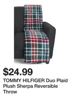 Marshalls TOMMY HILFIGER Duo Plaid Plush Sherpa Reversible Throw offer