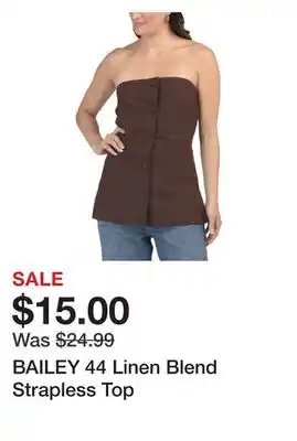 Marshalls BAILEY 44 Linen Blend Strapless Top offer