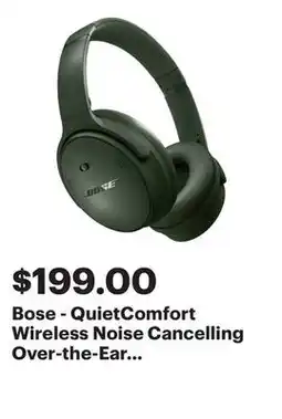 Best Buy Bose - QuietComfort Wireless Noise Cancelling Over-the-Ear Bluetooth Headphones - Cypress Green offer