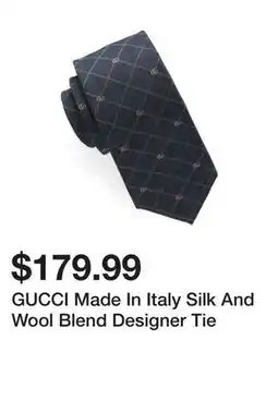 Marshalls GUCCI Made In Italy Silk And Wool Blend Designer Tie offer
