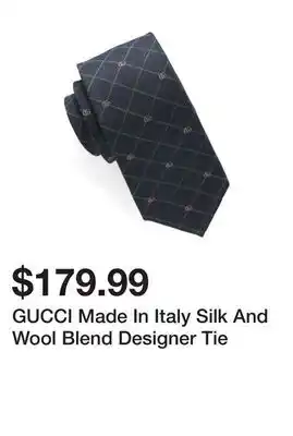 Marshalls GUCCI Made In Italy Silk And Wool Blend Designer Tie offer