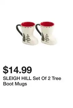 Marshalls SLEIGH HILL Set Of 2 Tree Boot Mugs offer