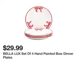 Marshalls BELLA LUX Set Of 4 Hand Painted Bow Dinner Plates offer