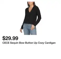 Marshalls CECE Sequin Bow Button Up Cozy Cardigan offer