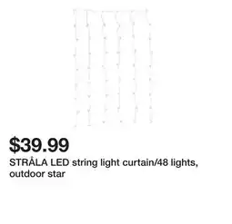 Ikea STRÅLA LED string light curtain/48 lights, outdoor star offer