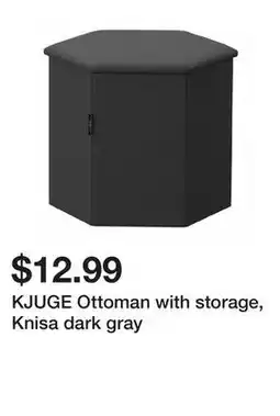 Ikea KJUGE Ottoman with storage, Knisa dark gray offer