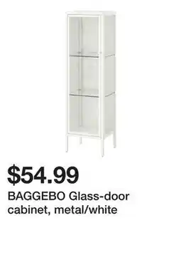 Ikea BAGGEBO Glass-door cabinet, metal/white offer