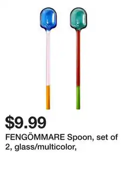 Ikea FENGÖMMARE Spoon, set of 2, glass/multicolor offer