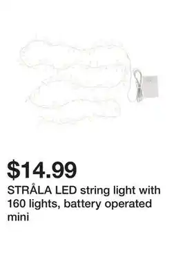 Ikea STRÅLA LED string light with 160 lights, battery operated mini offer